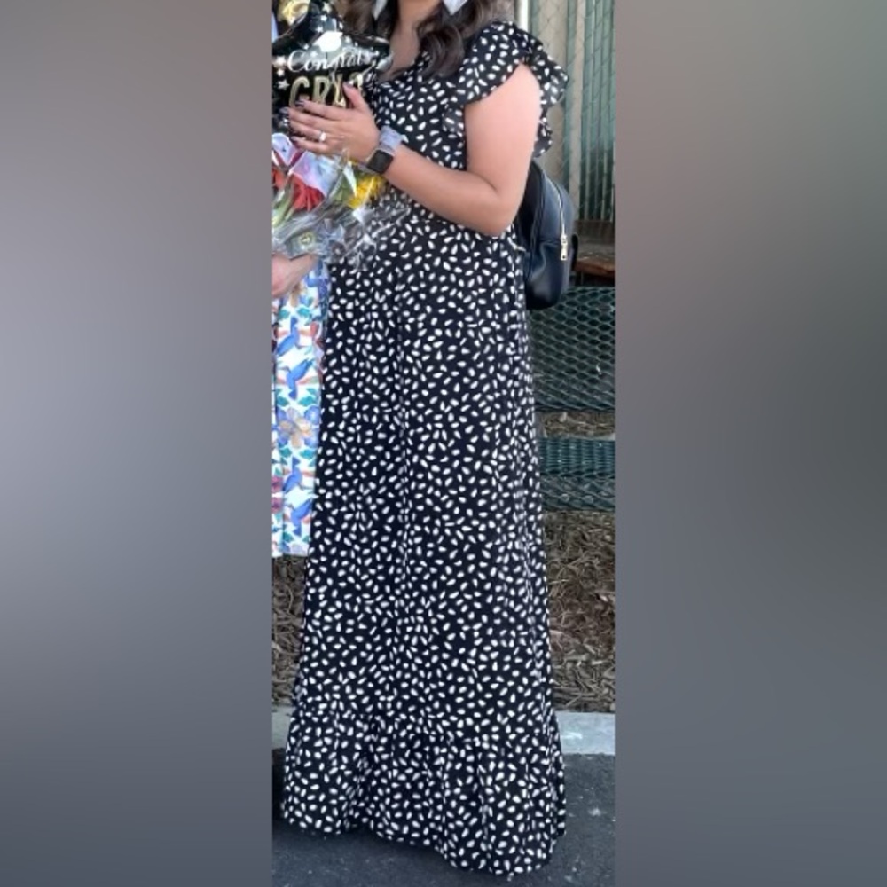 SHEIN Black and White Maxi Dress